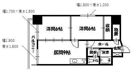SECONDラシアール(2LDK/8階)の間取り写真