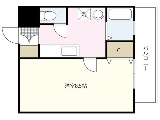 メルポート宇品神田(1K/6階)の間取り写真