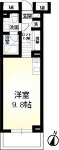 TRIA(1K/2階)の間取り写真