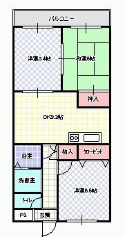 パレ下神田(3LDK/2階)の間取り写真