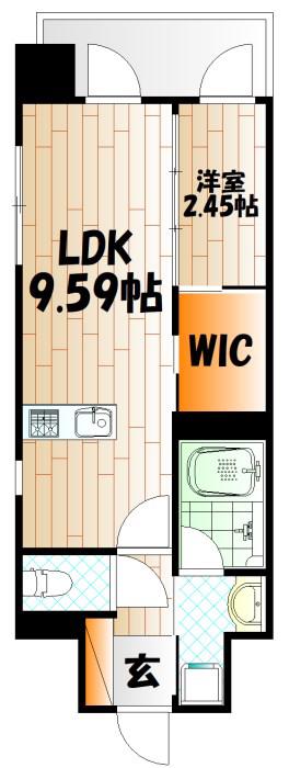 プレジデンス ざ 三萩野(1LDK/5階)の間取り写真