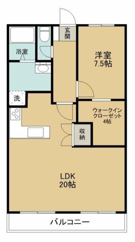 BEL AIR GARDEN(1SLDK/2階)の間取り写真