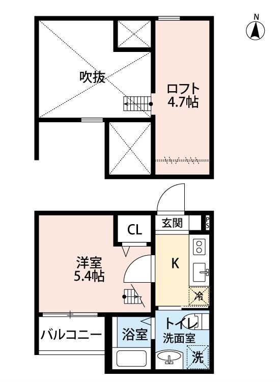 パルテノス名駅南 (1K/2階)の間取り写真