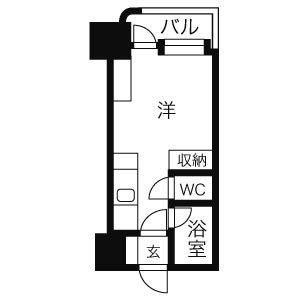 アン・セリジェ壱番館・弐番館(ワンルーム/9階)の間取り写真