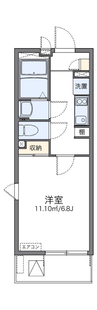 レオネクストフローラ鈴蘭台(1K/3階)の間取り写真