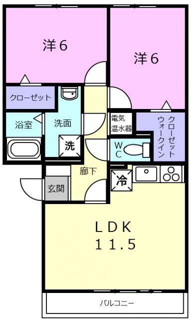 DELTA OTTS(2LDK/1階)の間取り写真