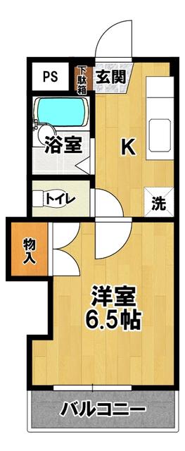 細田レジデンス(1K/3階)の間取り写真