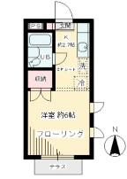 ウエストアシュール(1K/2階)の間取り写真