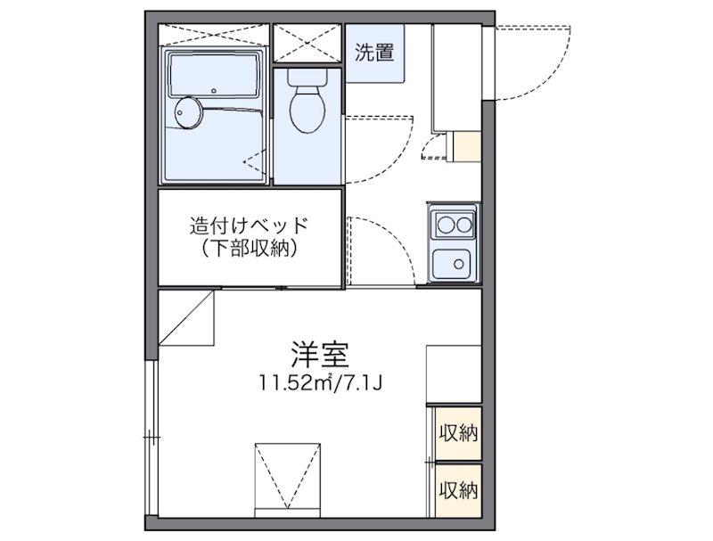 レオパレスMOMOYAMA(1K/1階)の間取り写真