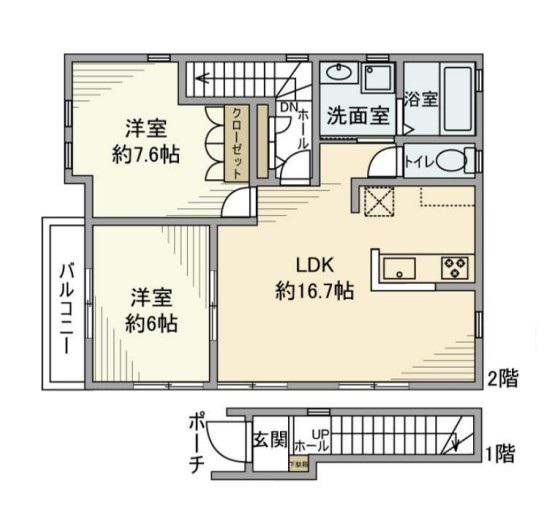 フォレストメゾンM(2LDK/2階)の間取り写真