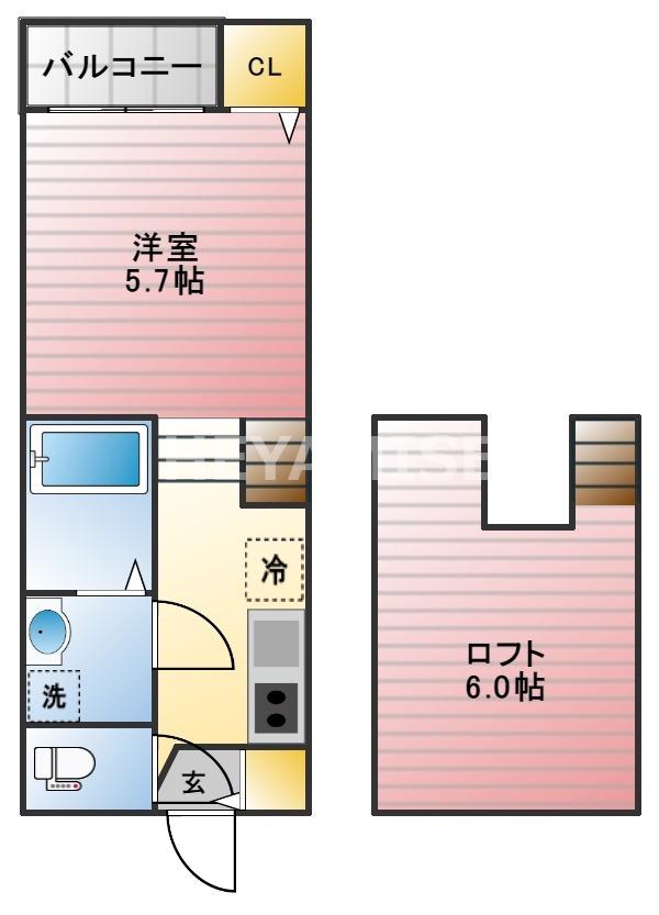 MODERN PALAZZO KUYAMA BILD(1SK/2階)の間取り写真