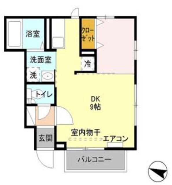 メゾン・ソレイユ(1LDK/1階)の間取り写真