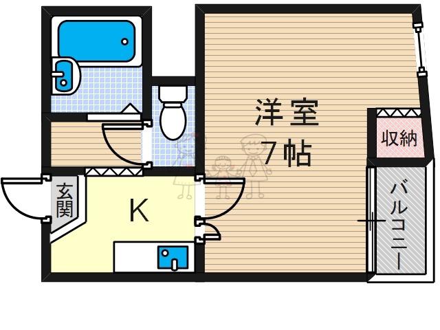 EST長居西(1K/10階)の間取り写真