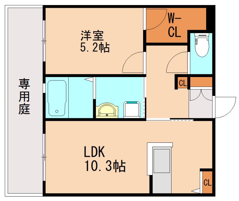 エスぺランサ (1LDK/1階)の間取り写真