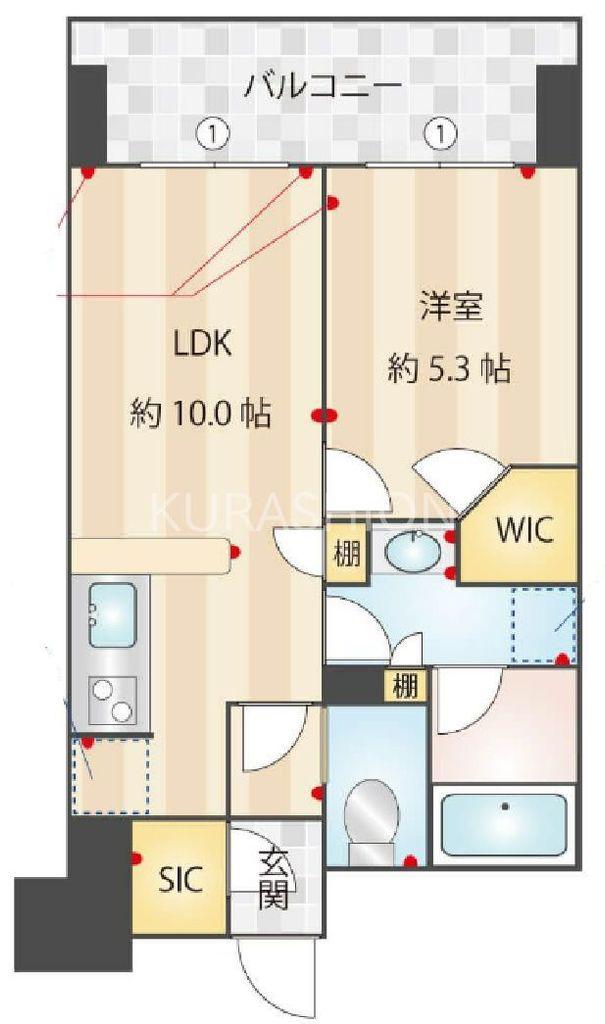 ルキシア薬院(1LDK/7階)の間取り写真
