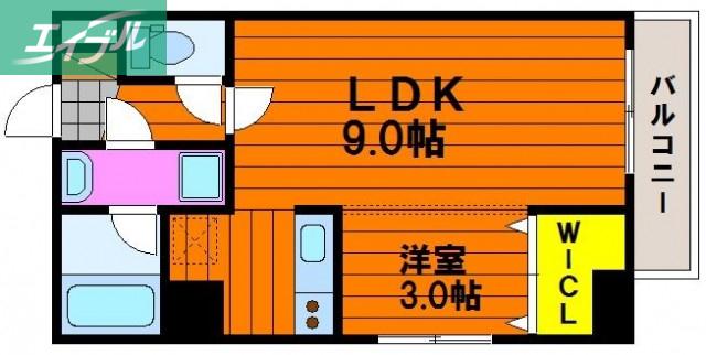 LST表町III(1LDK/8階)の間取り写真