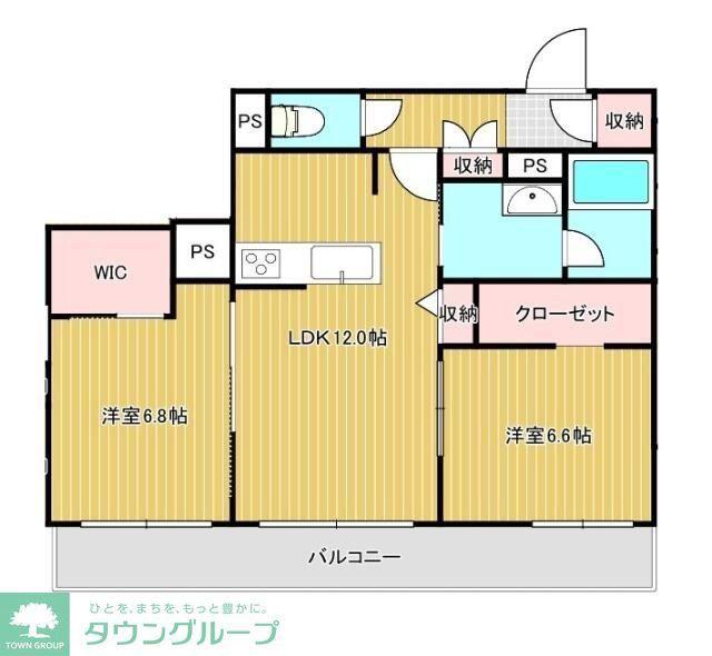 リッツ・リン(2LDK/2階)の間取り写真