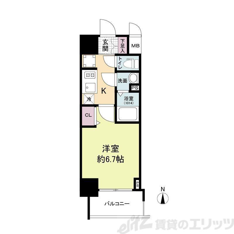 ARTIZA淡路(1K/1階)の間取り写真