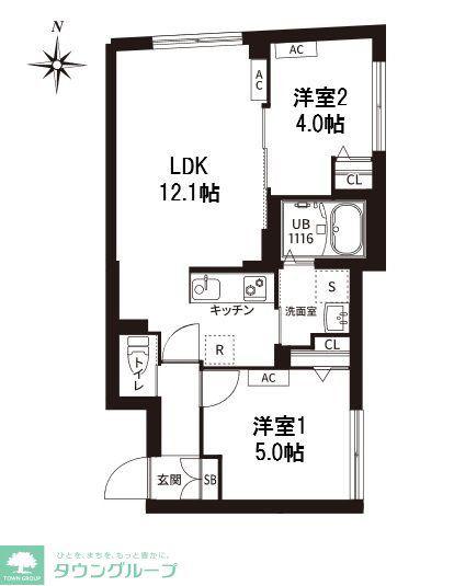 レピュア旗の台レジデンス(2LDK/4階)の間取り写真
