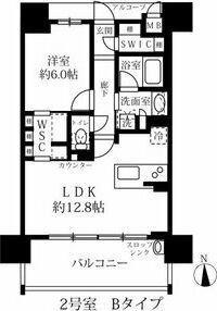 グランパセオ名駅那古野(1LDK/8階)の間取り写真