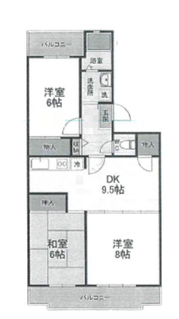 サンハイム大宮(3DK/2階)の間取り写真
