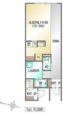 MYHOME RELAXA B(ワンルーム/1階)の間取り写真