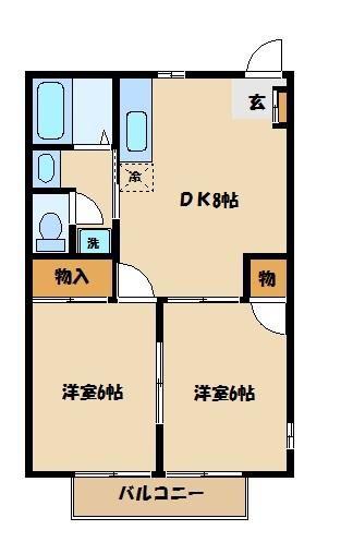 サンシティマノ(2DK/2階)の間取り写真