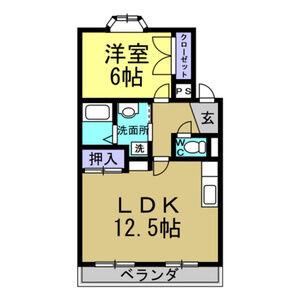 フォルビテッツァ美浜(1LDK/1階)の間取り写真