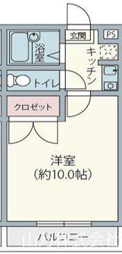 ユーカリノーザンフラット(1K/2階)の間取り写真