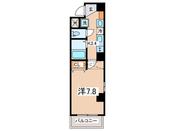 IZ・BEFRONT(1K/4階)の間取り写真