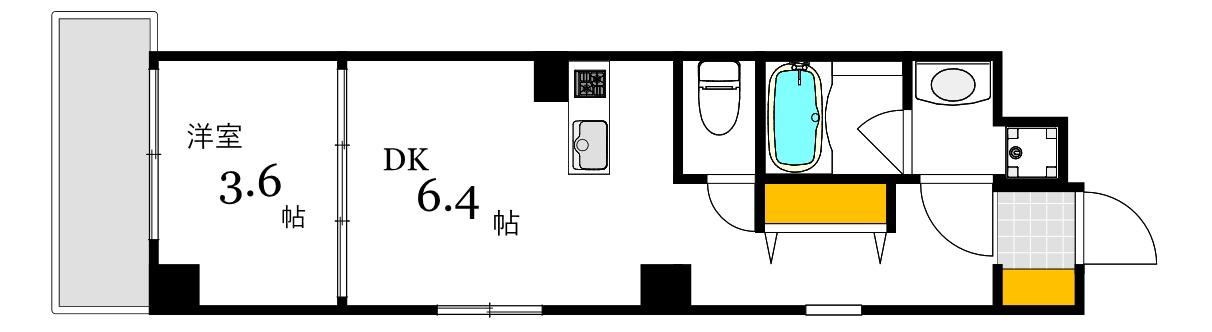 LIFEMENT GLANZ SAKAIMACHI(1DK/9階)の間取り写真