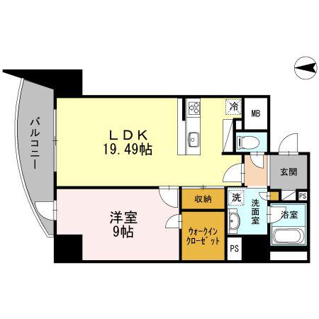BLANCASA久屋大通(1LDK/10階)の間取り写真