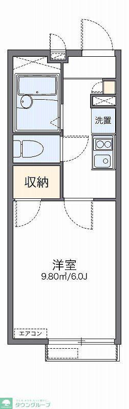 レオパレス栗木コーポ(1K/2階)の間取り写真