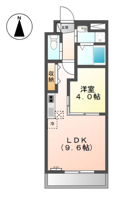 ストリング(1LDK/1階)の間取り写真
