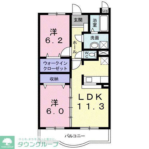 ベルメゾン(2LDK/3階)の間取り写真