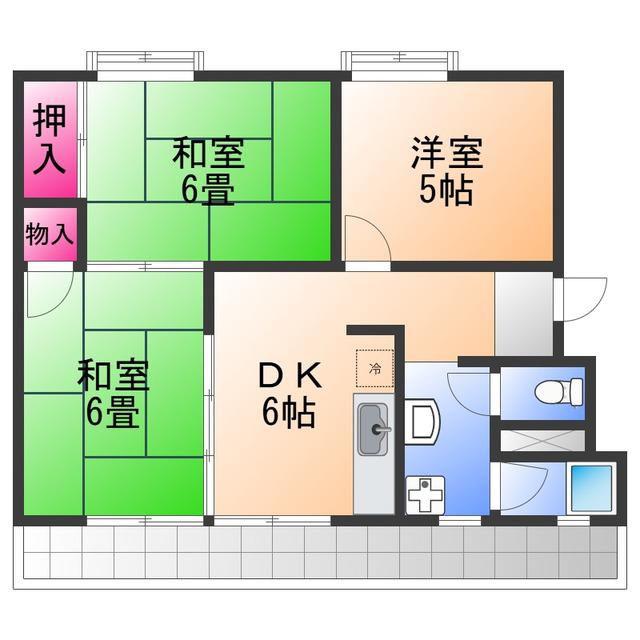 レデント和泉(3DK/5階)の間取り写真