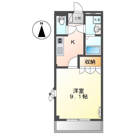 エンゼルグリーンパレス(1K/2階)の間取り写真