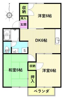 エスペランサアベニュー(3DK/2階)の間取り写真