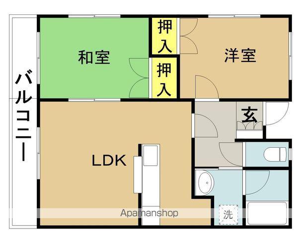 シャルム和知川原(2LDK/4階)の間取り写真