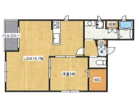 コンフォート片山町(1LDK/3階)の間取り写真