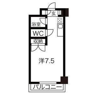 ケープロイヤル(ワンルーム/5階)の間取り写真