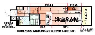 NO.65クロッシングタワー(1K/5階)の間取り写真
