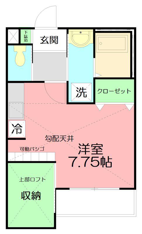 ARUKA 022(ワンルーム/2階)の間取り写真