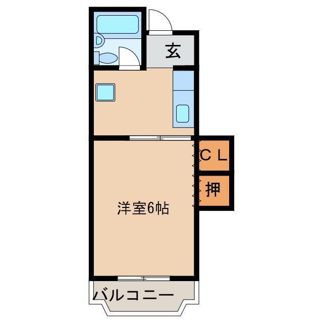 古川マンション(1K/4階)の間取り写真