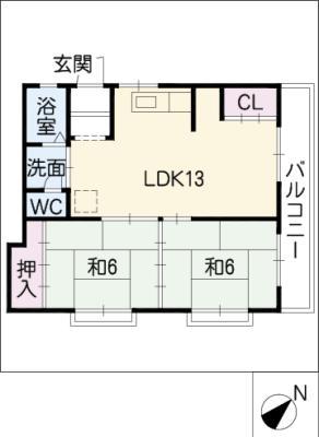 第3近藤ハイツ(2LDK/2階)の間取り写真