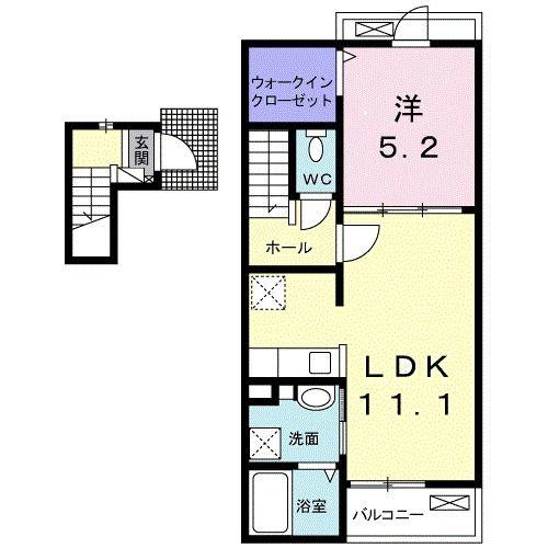 ソレアード(1LDK/2階)の間取り写真