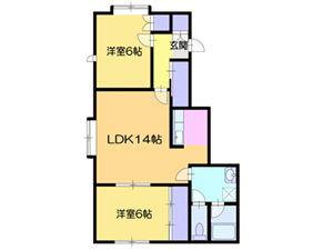 ハイツY2Kプラス(2LDK/2階)の間取り写真
