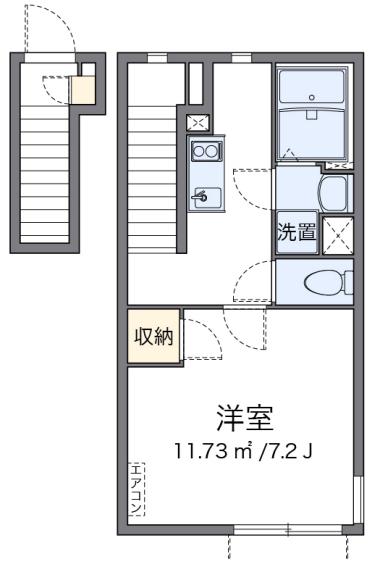 ソレイユ立川(1K/2階)の間取り写真