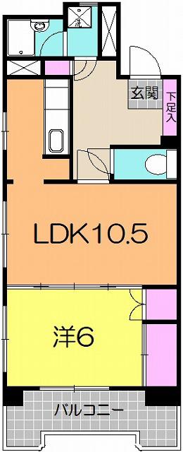 アビタシオン111ビル(1LDK/3階)の間取り写真