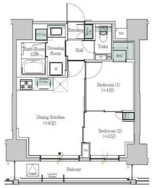 ONE ROOF RESIDENCE ASAKUSABASHI(2DK/5階)の間取り写真